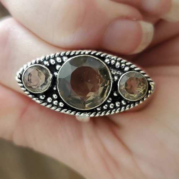 New Smoky Topaz Silver Ring. - Picture 7 of 10